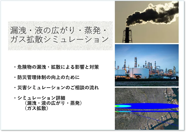 漏洩・液の広がり・蒸発・ガス拡散シミュレーション カタログ表紙