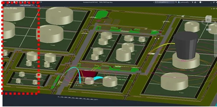 3Dマップ画面操作を選択するとコントロールパネルが非表示になる状態